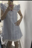 妙奕嘉連衣裙女士裙子女新品夏季2025年新款夏天高級感小個(gè)子顯瘦遮肚子 淺藍色法式娃娃領(lǐng)蕾絲花邊連衣裙 M 【建議90-105斤】】 曬單實(shí)拍圖