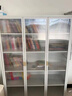 卡詩曼家用鋼制對開門書柜兒童書架客廳帶門防塵落地儲物柜鐵藝展示柜子 六層長60cm寬42cm-白色 曬單實(shí)拍圖