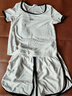 三福女夏季休閑柔軟抗菌睡衣套裝 撞色方領(lǐng)寬松家居服女495629 白色 S 曬單實(shí)拍圖