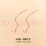周六福七夕禮物  18K金耳飾女耳線(xiàn)長(zhǎng)款幾何三角時(shí)尚彩金送女生 一對(duì) 曬單實(shí)拍圖