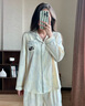 貓人【抗菌防螨】女士睡衣女純棉100%棉印花長袖夏季薄家居服女兩件套 曬單實拍圖