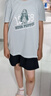 暇步士（Hush Puppies）童裝兒童套裝夏季女童速干戶外短袖T恤男童運動短褲 青黛綠 160  曬單實拍圖