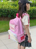 GERM芭比書(shū)包初高中大學(xué)生女孩大容量電腦包通勤旅行包休閑雙肩背包 淡粉【可放14寸筆記本】 曬單實(shí)拍圖