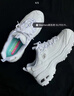 斯凱奇（Skechers）女鞋秋冬小白熊休閑鞋子厚底增高百搭運(yùn)動(dòng)軟底老爹鞋99999863 白色/海軍藍(lán)色/WNV 38.5 曬單實(shí)拍圖