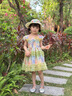G.DUCK KIDS小黃鴨童裝洛麗塔公主裙夏季薄款飛袖兒童連衣裙0-3歲女寶寶裙子 綠色裙子+帽子 100 建議2~3歲（ 90-100cm） 曬單實(shí)拍圖