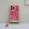 素洛適用蘋果16promax手機殼小清新夏天西瓜iPhone15pro簡約高級感14plus創(chuàng)意時尚13硅膠全包防摔軟套 粉色小羊皮-有籽西瓜M iPhone 16 Pro Max 曬單實拍圖