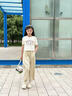 OVE女童七分褲夏季薄款兒童短褲外穿2025新款夏裝闊腿褲大童冰絲褲子 9937杏色+18485淺卡其色七分褲 150 cm 曬單實(shí)拍圖