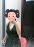恬飾泳衣女款吊帶綁帶裙式平角褲休閑保守顯瘦遮肉遮肚溫泉泳衣黑色 均碼 【建議80-115斤】 曬單實(shí)拍圖