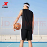 特步（XTEP）【國潮】男裝速干籃球套裝背心短褲夏季運動兩件比賽訓(xùn)練套吸 黑 XL/180 曬單實拍圖