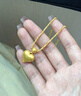 瑞諾黃金拉絲愛(ài)心吊墜女新款時(shí)尚999足金爆閃幻影珠項鏈鎖骨鏈送女友 精美包裝 曬單實(shí)拍圖
