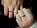 LOVE PIXIE莫桑石鉆戒女純銀儀式用婚戒對戒結婚一對仿真求婚戒指紀念日禮物 【白色對戒盒】女戒60分+男戒30分 11圈號 曬單實(shí)拍圖