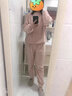 沛阮毛毛絨睡衣女士加絨加厚秋冬天初中學(xué)生珊瑚絨家居服睡褲外穿寬松 【套裝】蜜醬紅 均碼 大碼(建議120-140斤) 曬單實(shí)拍圖