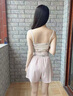 夫路尼優(yōu)運動(dòng)短褲女夏季休閑跑步有口袋可放手機戶(hù)外健身褲高腰提臀短褲 湘妃色 L 【建議體重105-115斤】 曬單實(shí)拍圖
