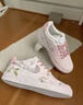 耐克（NIKE）【定制球鞋】AirForce1空軍一號(hào)禮袋立體刺繡花朵板鞋男女款粉紅 粉紅色 35.5 曬單實(shí)拍圖