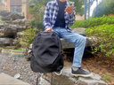 CavlslKcat雙肩包男士背包休閑商務(wù)筆記本電腦包大容量旅行包高中大學(xué)生書包 黑色大號15.6寸 30*19*47cm 曬單實拍圖