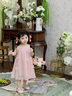 可英 GOWINBABY女童連衣裙甜美2025夏季新款女孩蝴蝶結(jié)娃娃裙女寶可愛時(shí)尚公主裙 粉色 90 cm 曬單實(shí)拍圖