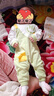 多嘻?？▼雰捍貉b連體衣新生兒衣服男女童四季長(cháng)袖哈衣 綠笑臉hi 66  曬單實(shí)拍圖