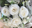 仁善祥手捧花結(jié)婚領(lǐng)證手捧花結(jié)婚仿真花求婚婚紗攝影拍照道具手捧花 香檳/白色（約10朵）+禮品袋 1束 曬單實(shí)拍圖