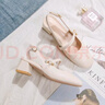 瑪麗珍涼鞋女外穿婚鞋2026新款法式中跟高跟鞋春秋粗跟仙女風(fēng)單鞋 米白色 38 曬單實(shí)拍圖