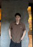 江南先生NewJNXS萊賽爾吸濕透氣logo星星印花襯衫寬松休閑襯衣男 棕色 L 曬單實(shí)拍圖