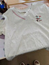 正肩刺繡小狗V領(lǐng)短袖T恤女2025新款夏季設(shè)計(jì)感小眾寬松百搭女上衣 花灰色 M 曬單實(shí)拍圖