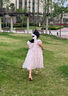 英氏（YEEHOO）女童連衣裙兒童公主裙中大童裝裙子主持宴會(huì)晚禮服夏 淺粉  120  曬單實(shí)拍圖