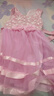 G.duck女童連衣裙公主裙2024夏季新款演出禮服裙子女孩中大童兩朵花彩條 2朵花公主裙粉色 120 [適合身高1米1左右] 曬單實(shí)拍圖