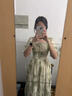 蕓蕁裙子女夏季2025新款法式溫柔風(fēng)方領(lǐng)碎花連衣裙女夏季新款韓版收腰 綠色裙 M 建議110-120斤 曬單實拍圖