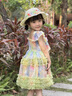 G.DUCK KIDS小黃鴨童裝洛麗塔公主裙夏季薄款飛袖兒童連衣裙0-3歲女寶寶裙子 綠色裙子+帽子 100 建議2~3歲（ 90-100cm） 曬單實(shí)拍圖