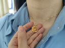 中國黃金（CHINA GOLD）黃金項鏈吊墜星月之戀足金碎冰冰套鏈送老婆女友生日禮物 星月吊墜+k金鏈+刻字+賀卡+禮盒 曬單實拍圖