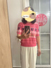 德瑪納【多巴胺穿搭】夏新輕齡少女感冰麻線衫短袖提花軟糯針織衫女上衣 曬單實(shí)拍圖