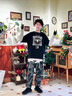 街舞兒童潮服男童長(zhǎng)袖嘻哈演出服套裝炸街架子鼓走秀表演服兩件套 3件套（無(wú)配飾） 上衣+褲子+破洞 170 （建議160-170CM身高） 曬單實(shí)拍圖
