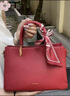紐芝蘭（NUCELLE）媽媽手提包騏驥紅色婚包高級輕奢大容量單肩斜挎包母親節生日禮物 朱櫻紅-贈絲巾【可代寫(xiě)賀卡】 曬單實(shí)拍圖