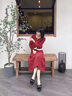 AIGOUGRT法式連衣裙女秋季2025年新款衣服韓版甜美氣質(zhì)長(zhǎng)袖兩件套裝裙子 紅色 S 曬單實(shí)拍圖