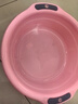 婆青加厚臉盆家用大號(hào)塑料洗衣衣服盆學(xué)生宿舍洗臉盆洗腳盆嬰兒小盆子 帶孔粉色大號(hào)-泡腳 曬單實(shí)拍圖