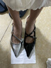 CHARLES&KEITH一字帶尖頭中跟包頭涼鞋單鞋生日情人節禮物送女友CK1-60280474 Silver銀色 37 （235） 曬單實(shí)拍圖