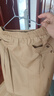 皮爾卡丹（pierre cardin）棉半身裙女2025夏季新款中長(cháng)款松緊高腰顯瘦休閑寬松A字裙 卡其色 3XL 建議135-145斤 曬單實(shí)拍圖