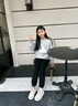 真維斯女童褲子春秋款兒童運動長褲中大童刺繡拼接衛(wèi)褲女孩秋裝透氣童裝 灰 兔子杯藍(lán)X 150 曬單實拍圖