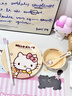 滿朝佳三麗鷗hellokitty餐具陶瓷碗筷套裝可愛碟碗盤餐具禮盒閨蜜送禮物 奶油風套裝一人食-HELLO KITTY款 曬單實拍圖