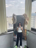 嫻柔不規(guī)則正肩短袖t恤女夏設計感弧形下擺抽褶辣妹緊身短款女裝上衣 白花灰【褶皺款】 卡碼拍大 L 【100-110斤】 曬單實拍圖