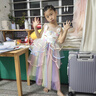 久愛久女童連衣裙公主裙兒童禮服高端蓬蓬長裙鋼琴主持人演出服節(jié)日禮物 彩虹色獨角獸【無袖款長裙】 120 （建議身高110-120cm） 曬單實拍圖