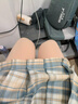 JIOESCjk裙短裙制服套裝女夏季百褶裙日系甜美學(xué)院風(fēng)a字高腰半身裙全套 檸檬海鹽格裙套裝 【送領(lǐng)結】 L 碼【建議95-105斤】 曬單實(shí)拍圖