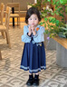 G.DUCKKIDS小黃鴨朱迪兔子警官衣服女童連衣裙春秋兒童裙子女孩公主裙表演服 藍(lán)色 90 尺碼1~2歲【 80-90cm】 曬單實拍圖