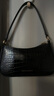 CHARLES&KEITH鱷魚紋鏈條腋下包小方包女生日禮物七夕禮物CK2-80151362-B Black Croco黑色 S 曬單實(shí)拍圖