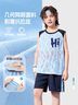 巴布豆男童套裝夏季薄款網(wǎng)眼透氣衣服兒童速干涼感運(yùn)動背心短褲兩件套 藍(lán) 巴布與木板X_3 140 曬單實(shí)拍圖