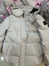 卡賓男裝字母印花連帽羽絨服潮流保暖大衣寬松外套潮流H 淺灰色16 M /170/48 曬單實拍圖