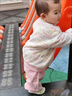 G.DUCKKIDS童裝女童春裝套裝兒童服裝一歲寶寶衣服小童春秋彩虹三件套2幼兒 粉色小熊彩虹毛衣三件套 90 尺碼1~2歲【 80-90cm】 曬單實(shí)拍圖