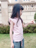 Teenie Weenie Kids【菁英POLO】小熊童裝25年款女童飛袖短袖打底衫 粉色 140 cm 曬單實(shí)拍圖