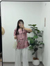 MsShe【新中式印花提花小衫】大碼女裝2025夏裝胖mm開叉中長上衣 柔霧粉色現(xiàn)貨 2XL 曬單實(shí)拍圖
