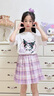 G.DUCK KIDS小黃鴨童裝庫洛米套裝夏季新款兒童衣服女卡通洋氣短袖兩件套夏裝 紫色套裝 160 建議13~14歲（150-160cm） 曬單實拍圖